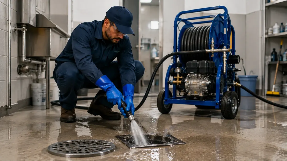 Floor Drain Hydro Jet Cleaning in Tarzana