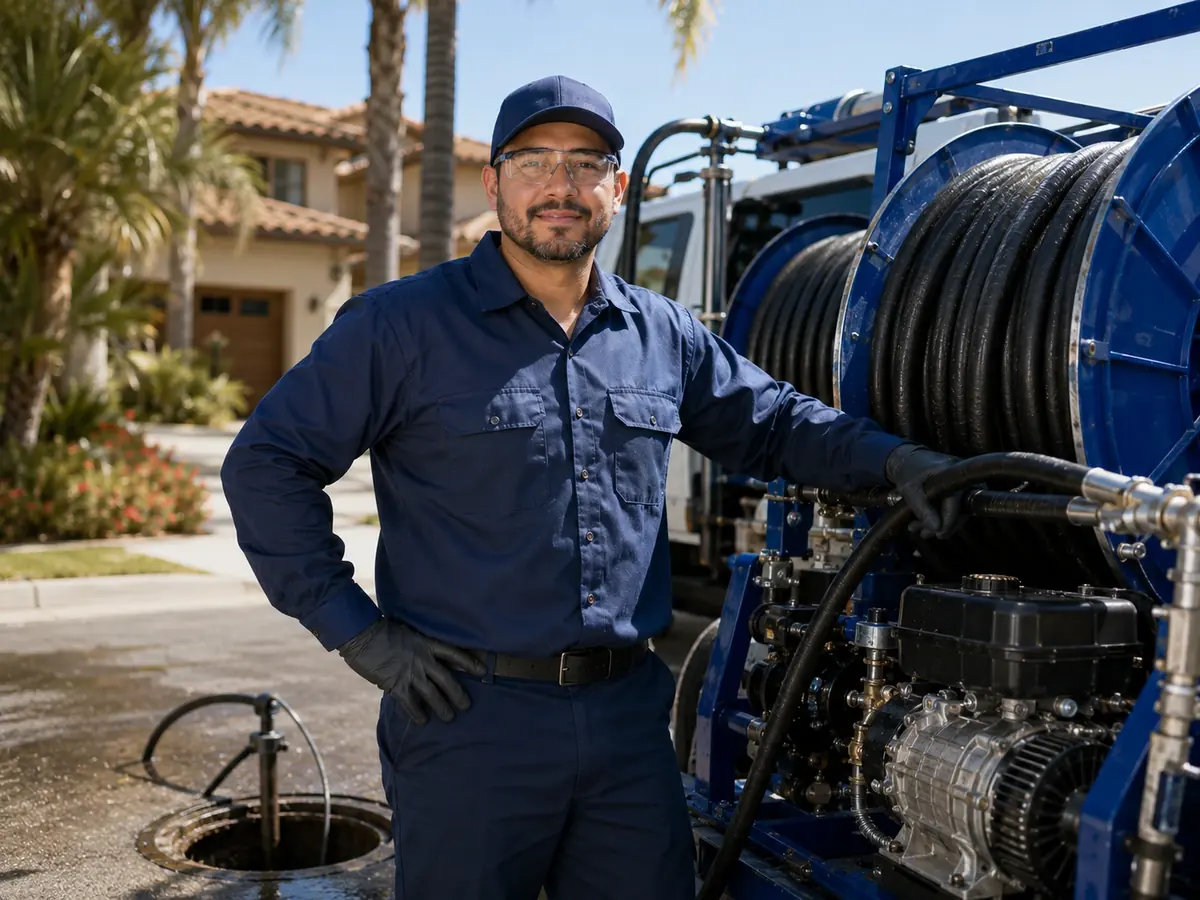Hydro jet sewer cleaning in Tarzana