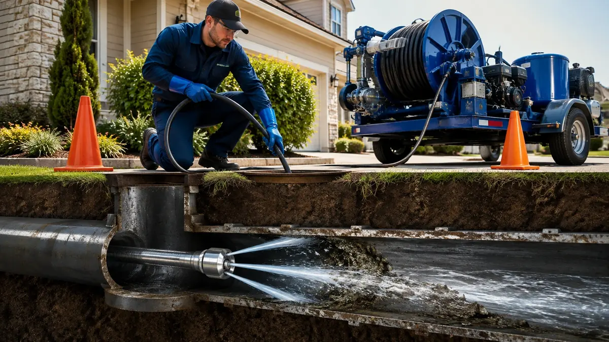 Main Sewer Line Hydro Jet Cleaning in Tarzana