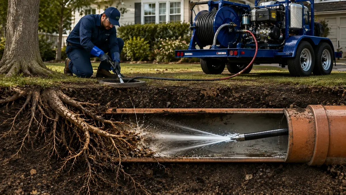 Tree Root Removal with Hydro Jetting in Tarzana